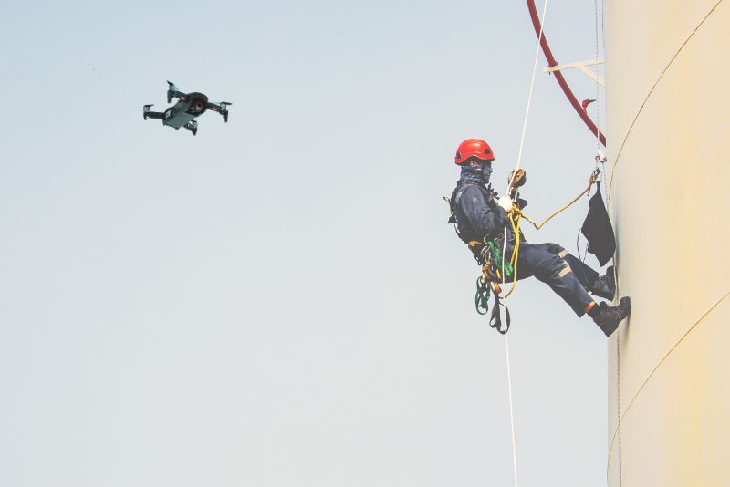 Remote operation of drones allows for accurate and comprehensive confined space inspections without risking worker safety
