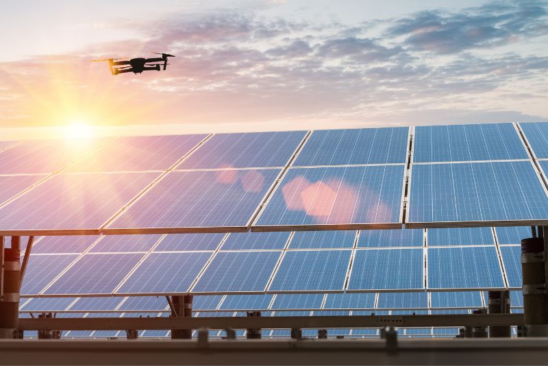 how drones helping solar pv plant construction