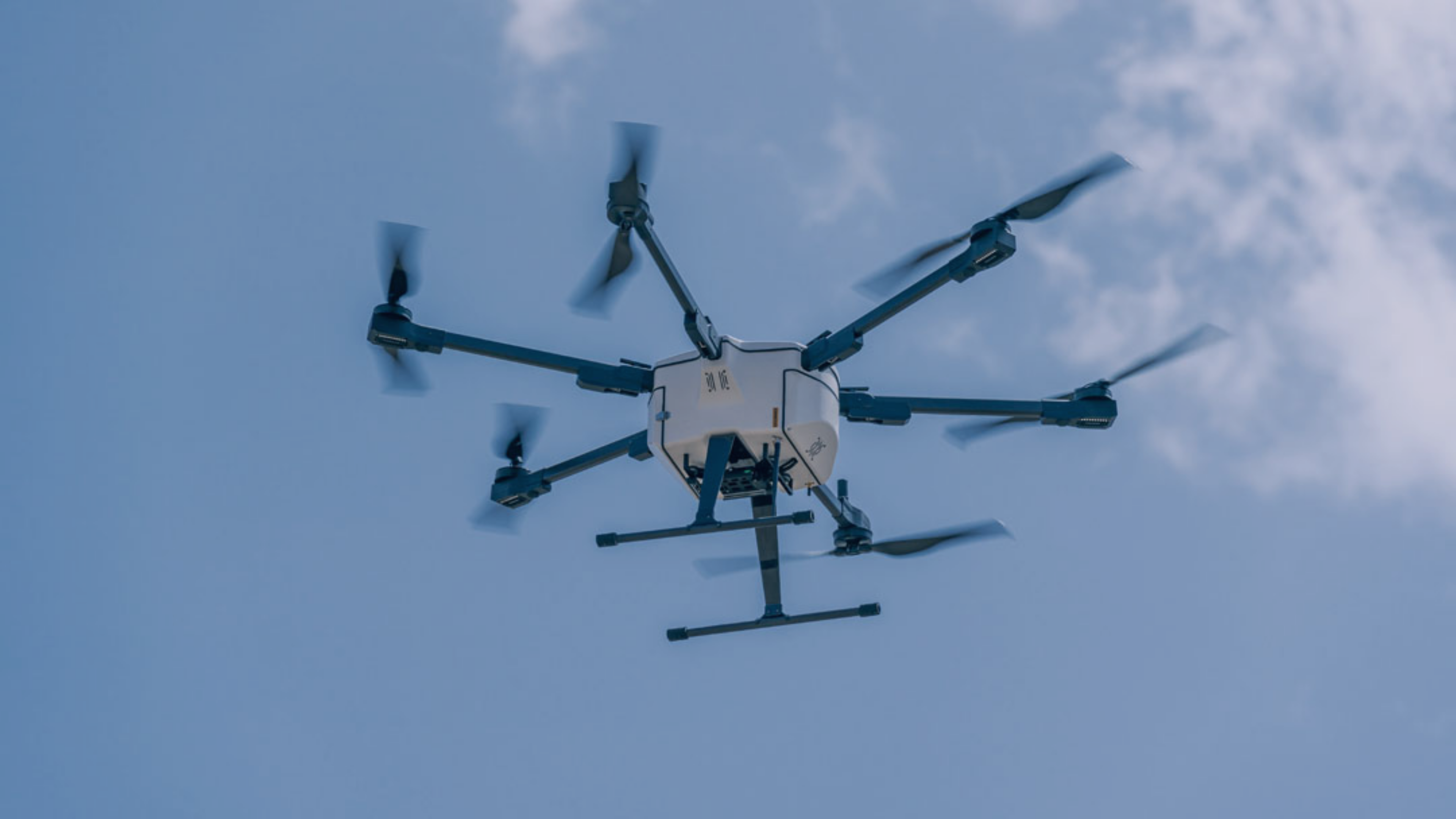 multirotor drone in flight
