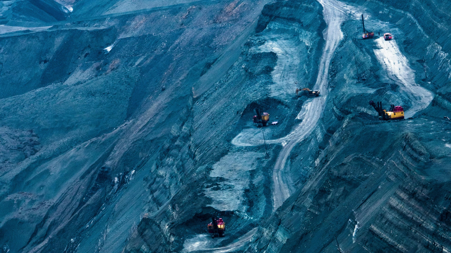 LiDAR drone mapping a stockpile.