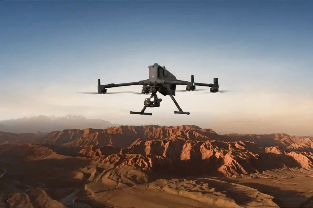 High-Accuracy Drone Survey capturing topographic data for solar panel installation.