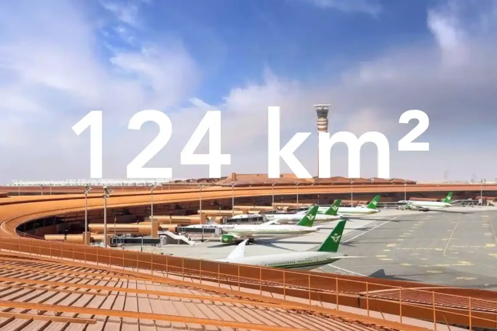 Single stat card showing 124 square kilometers mapped in North Jeddah near the airport.