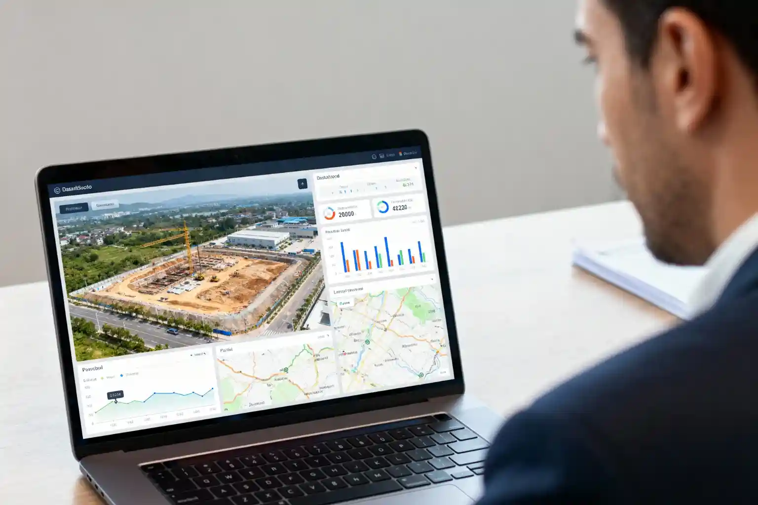 Drone dashboard for construction project monitoring.
