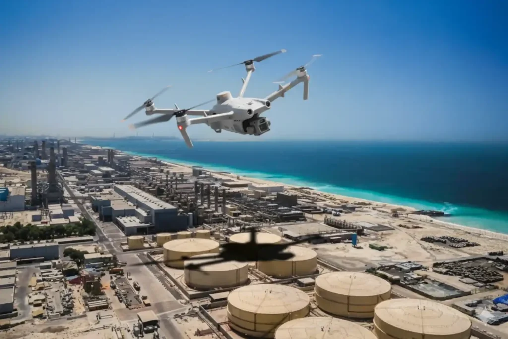 Single stat showing 102 square kilometers mapped across 13 shoreline blocks in Jubail and Ras Al Khair.