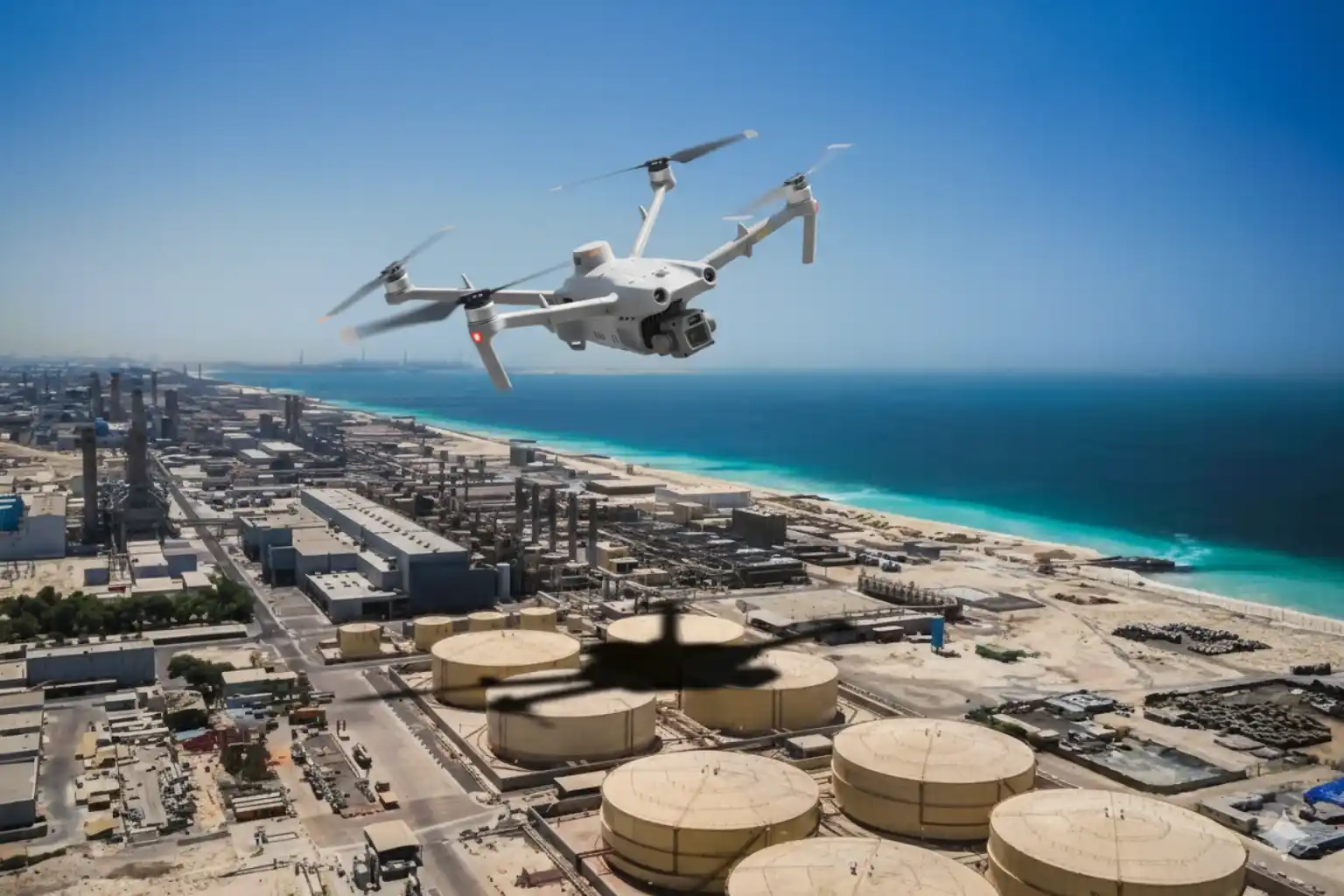 Single stat showing 102 square kilometers mapped across 13 shoreline blocks in Jubail and Ras Al Khair.