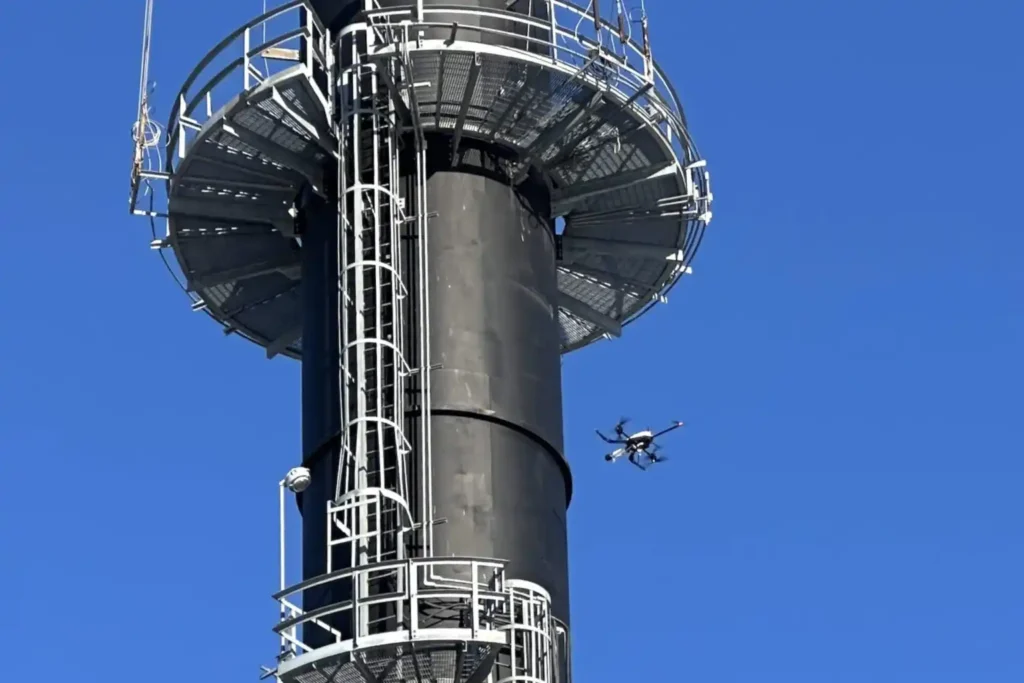 Corrosion Inspection with Drone-Based Visual and UT Systems on storage tanks.