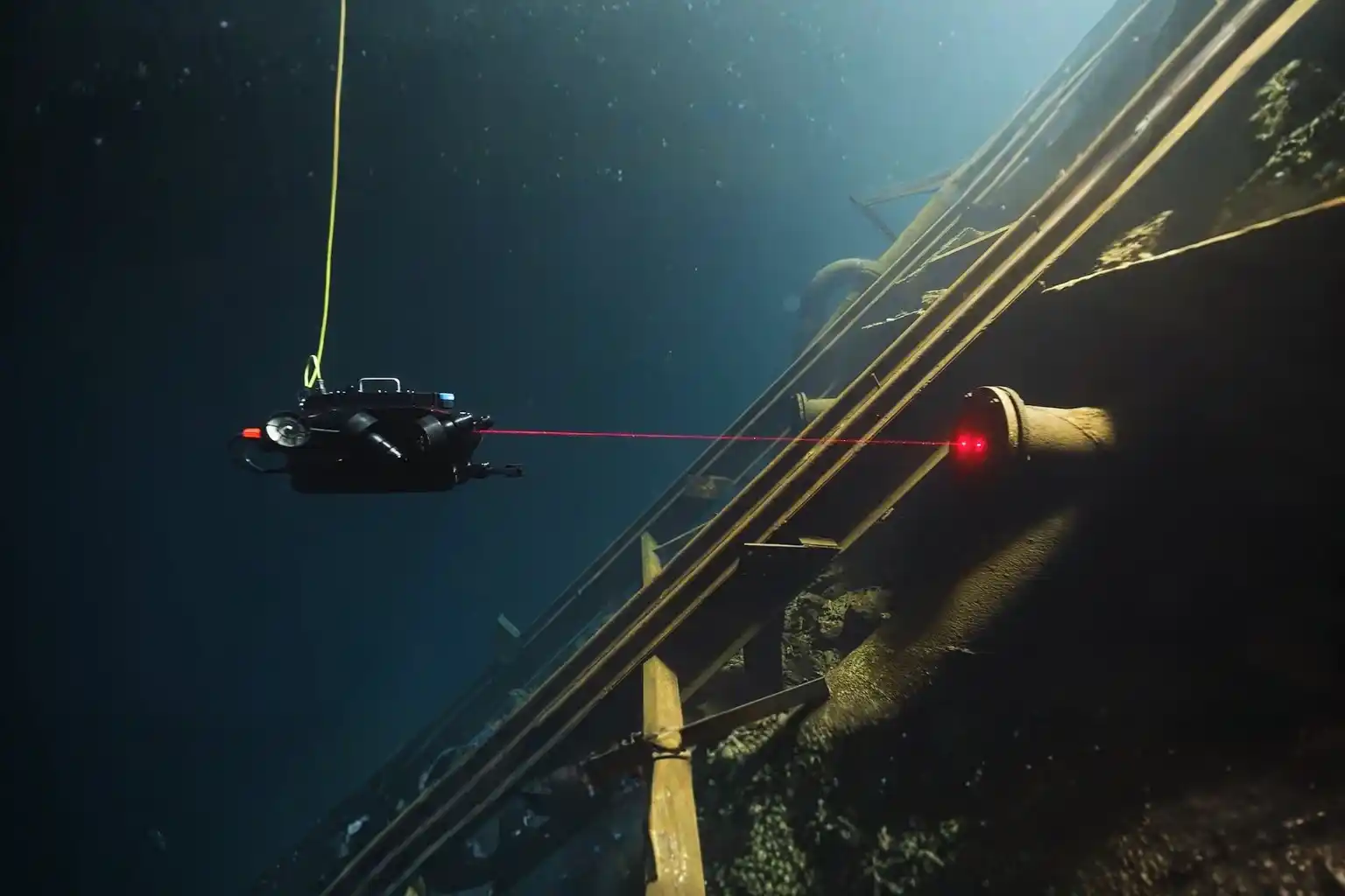 ROV-based monitoring for marine inspection assets for hull inspection.