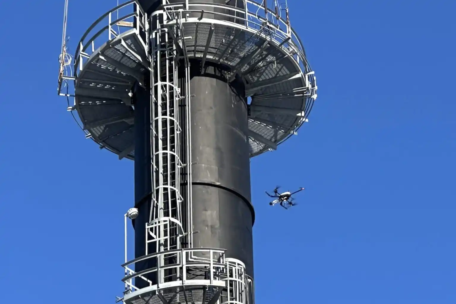 Corrosion Inspection with Drone-Based Visual and UT Systems on storage tanks.
