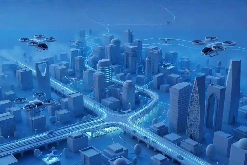 End-to-end workflow graphic showing drone capture, cloud processing in Site Scan for ArcGIS, and final 3D analysis.