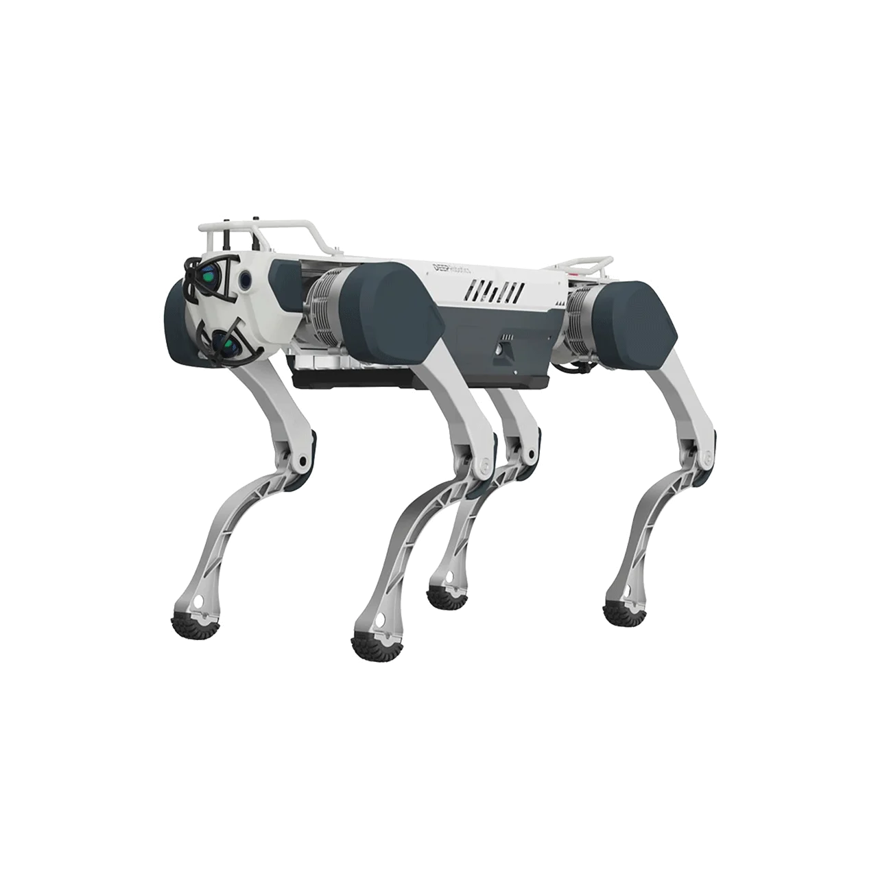 DEEP Robotics X30 quadruped ground robot conducting autonomous industrial patrol and thermal visual inspection at oil and gas facility