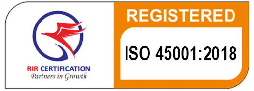 ISO 45001:2018 occupational health and safety certification badge