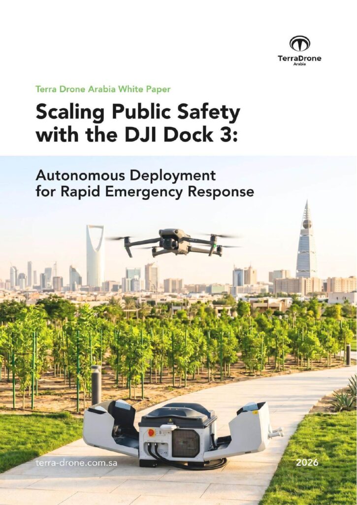 Terra Drone Arabia white paper cover for Scaling Public Safety with the DJI Dock 3: Autonomous Deployment for Rapid Emergency Response