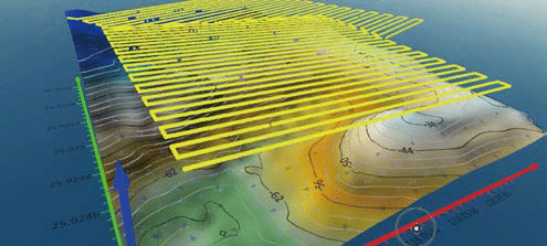 QY-BT bathymetric depth measurement and 3D seabed contour mapping