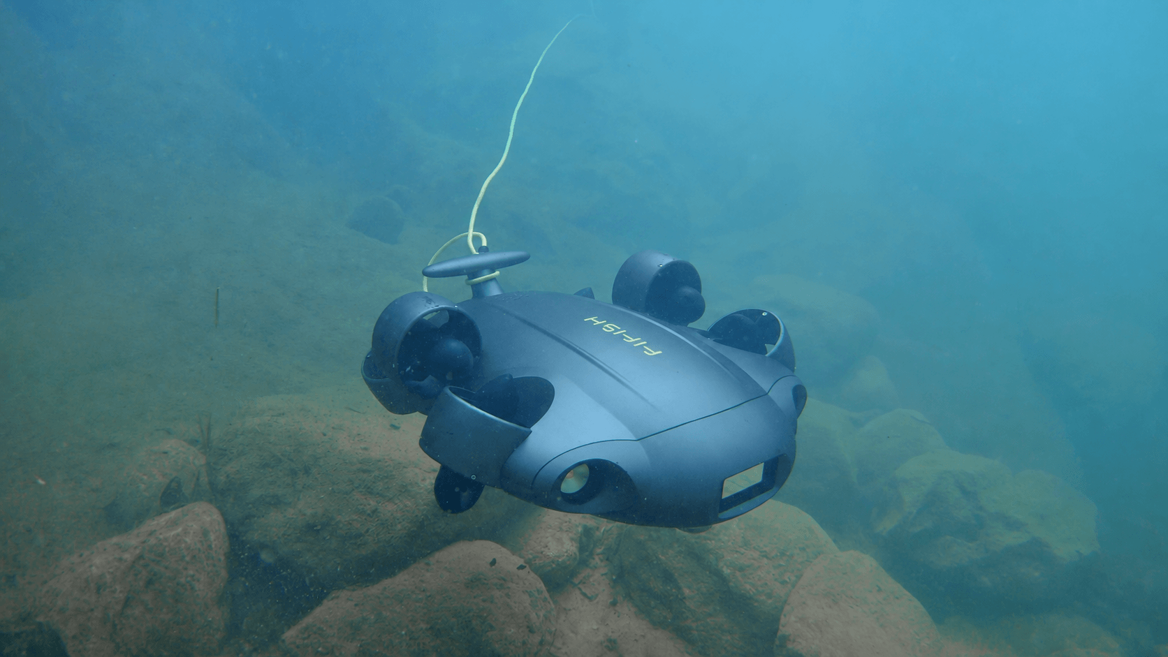Underwater ROV inspection Saudi Arabia: FIFISH V6 EXPERT underwater ROV performing subsea inspection