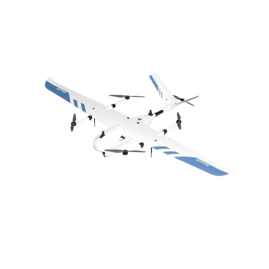 VTOL fixed-wing drone platform for long-range corridor surveillance and perimeter security in Saudi Arabia